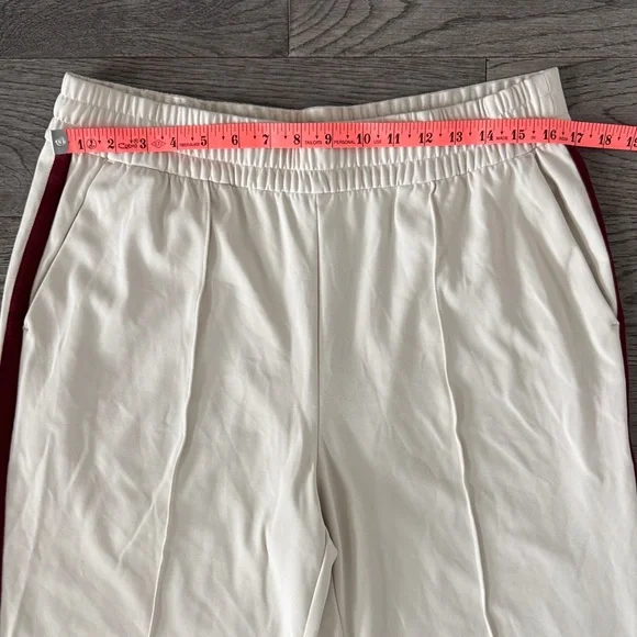 🌼ATHLETA🌼 Finish Line Track Pants with Burgundy Stripes, Size L - Picture 4 of 11
